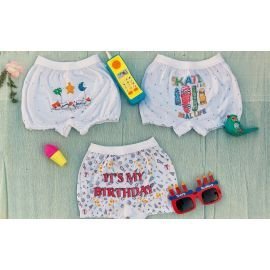Bloomer White with A/O Print (pack of 6)